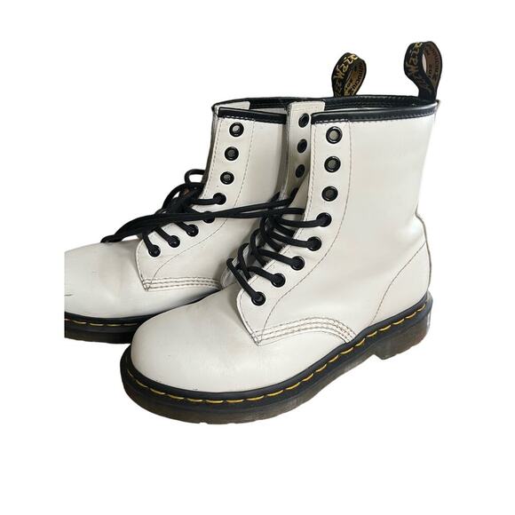 Doc Martens airwair bouncing soles Combat Boot White womens 6, men’s 5 EU 37 - Picture 3 of 9